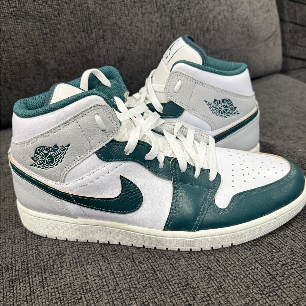 Jordan Mid-Top Sneakers in Teal and White
